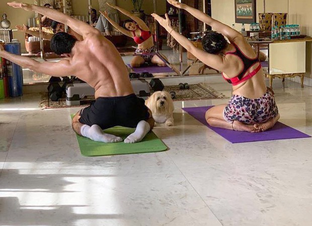 Sara Ali Khan and Ibrahim Ali Khan indulge in a yoga session along with their furry friend, Fluffy Singh