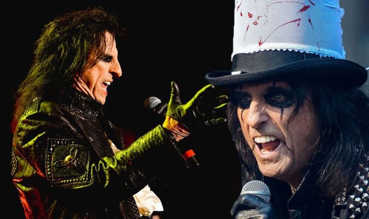 Alice Cooper has an incredibly distinctive look, with his dark hair and hea...