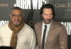 The Cast of the Matrix shows up at the John Wick 2 Premiere Laurence Fishburne and Keanu Reeves