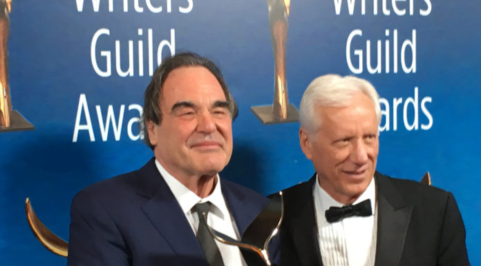 James Woods Presents Oliver Stone with the Laurel Award at the WGA Awards