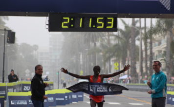 Elisha Barno and Hellen Jepkurgat of Kenya both Win at the 2017 LA Marathon Elisha Barno - Winner of the 2017 LA Marathon Men's Division