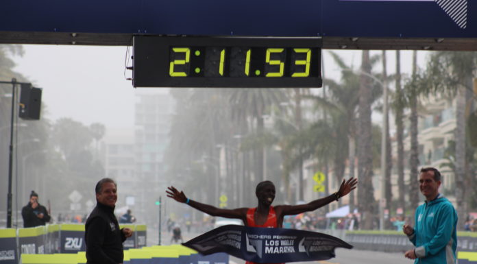 Elisha Barno and Hellen Jepkurgat of Kenya both Win at the 2017 LA Marathon Elisha Barno - Winner of the 2017 LA Marathon Men's Division