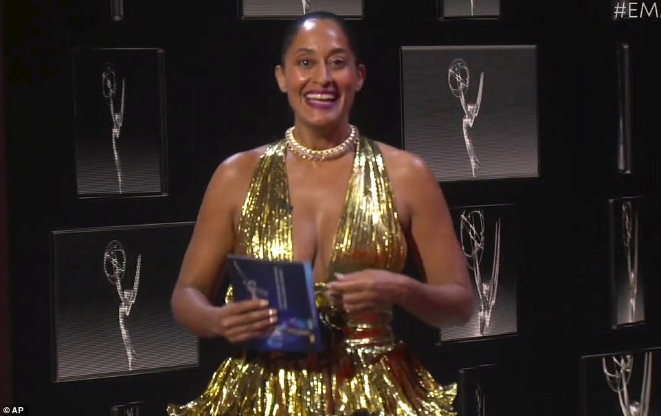 Shining star: Tracee Ellis Ross was one of the first presenters of the night