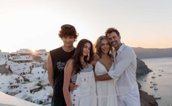 Cameron Mathison celebrates his 20th wedding anniversary with his wife Vanessa Cameron Mathison, wife Vanessa, and family in Greece