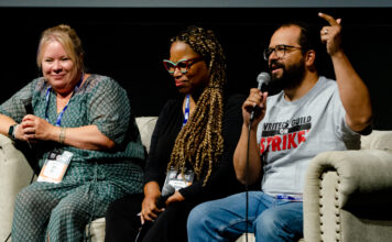 Inside the WGA Strike: Fueling Solidarity With Communal Anger, Production Quality Indifference with AI, and Fighting for Writers Rooms WGA Strike ATX TV Festival True Hollywood Talk