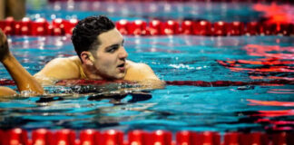 Jack Alexy wins the silver medal in the 100 meter freestyle at the 2023 World Championships American swimmer Jack Alexy