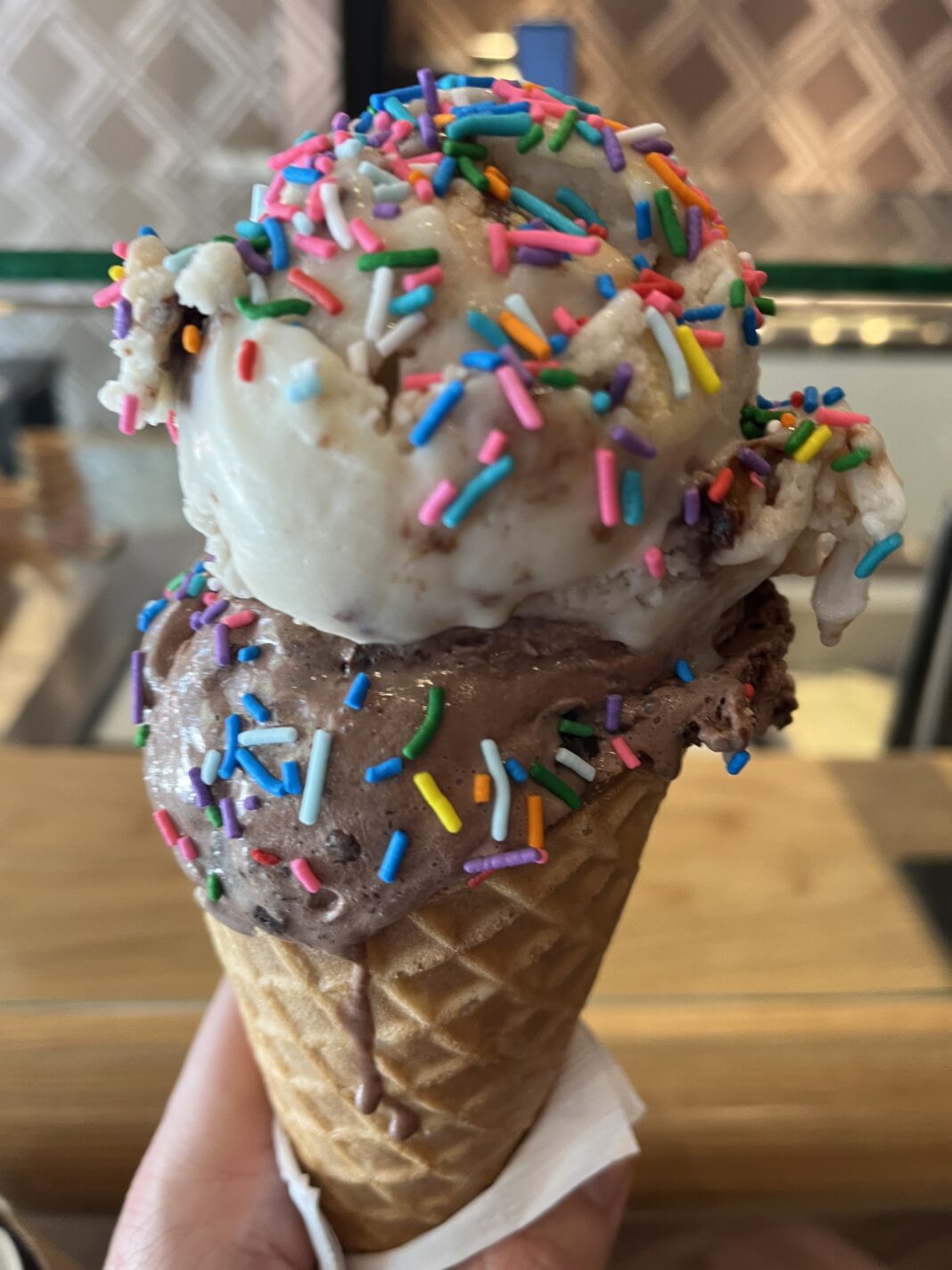 Ice Cream Cone at the Salt & Straw at the Americana