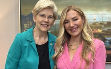 Wedding dress designer Hayley Paige Gutman testifies before Congress on noncompetes Senator Elizabeth Warren and Hayle Paige Gutman