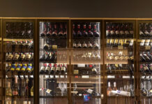 Blu on the Hudson partners with Napa Valley’s Schramsberg Vineyards and J. Davies Wineries Wine wall of Blu on the Hudson