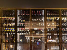 Blu on the Hudson partners with Napa Valley’s Schramsberg Vineyards and J. Davies Wineries Wine wall of Blu on the Hudson
