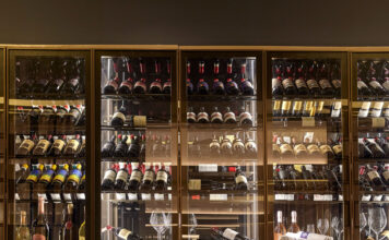 Blu on the Hudson partners with Napa Valley’s Schramsberg Vineyards and J. Davies Wineries Wine wall of Blu on the Hudson