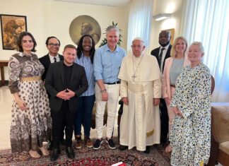 GLAAD President and CEO Sarah Kate Ellis reflects on the passing of Pope Francis Pope Francis, Sarah Kate Ellis and GLAAD staff