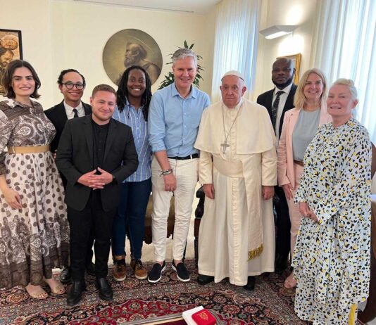 GLAAD President and CEO Sarah Kate Ellis reflects on the passing of Pope Francis Pope Francis, Sarah Kate Ellis and GLAAD staff