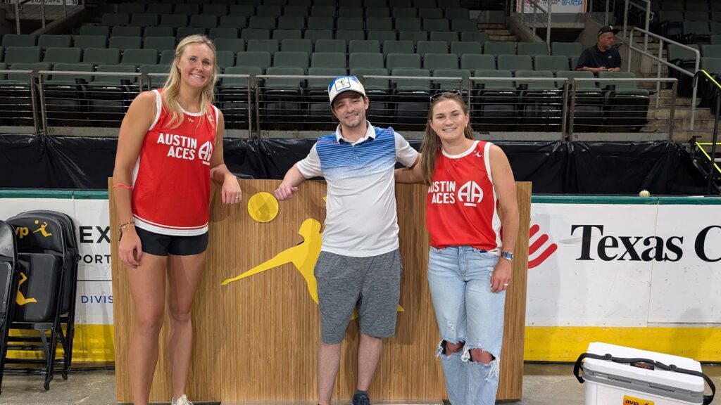 Olympian and Austin Aces' duo Kristen Nuss and Taryn Brasher join Andrew Rossow ahead of their W7 matchup against Miami Mayhem at H-E-B Center Cedar Park in Austin, Texas.