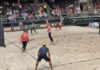 Can Austin Aces Overtake Miami Mayhem? AVP League Week 7 Pressure Cooker in ATX AVP League's Austin Aces women's duo Kristen Nuss and Taryn Brasher on the defensive against Miami Mayhem at H-E-B Center Cedar Park in Austin, Texas.