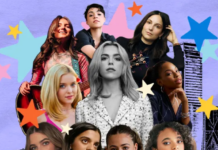 Where Dreams Begin: Teen Girls Step Into Their Future at Sunniefest Hello Sunshine's Sunniefest logo wall with Gen Z girls and speakers against a light purple gradient background