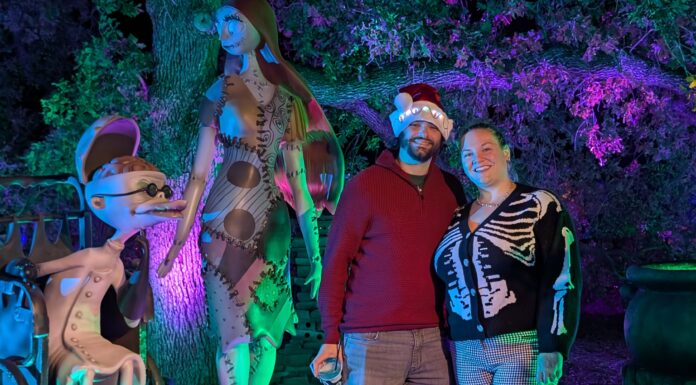 Why Alternative Fan Communities Find Identity in Tim Burton’s Nightmare Before Christmas’s Enduring Dual Holiday Appeal AR Media co-founders Andrew Rossow and Cassie Bilyeu attend Disney Tim Burton's Nightmare Before Christmas Light Trail in Austin, Texas at the LBJ Wildflower Center.