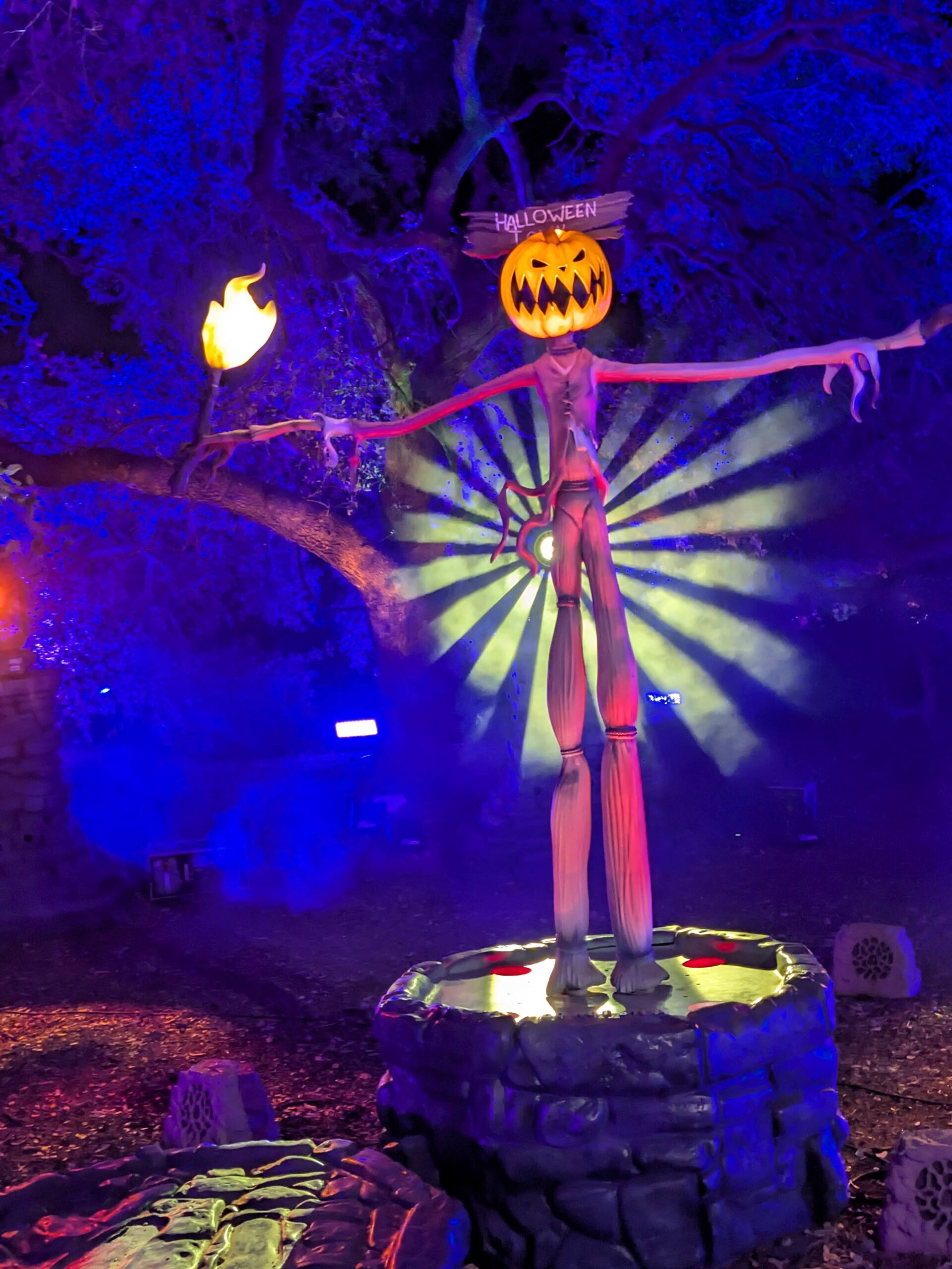 Jack Skellington as the Pumpkin King in light display, Disney Nightmare Before Christmas, Austin TX
