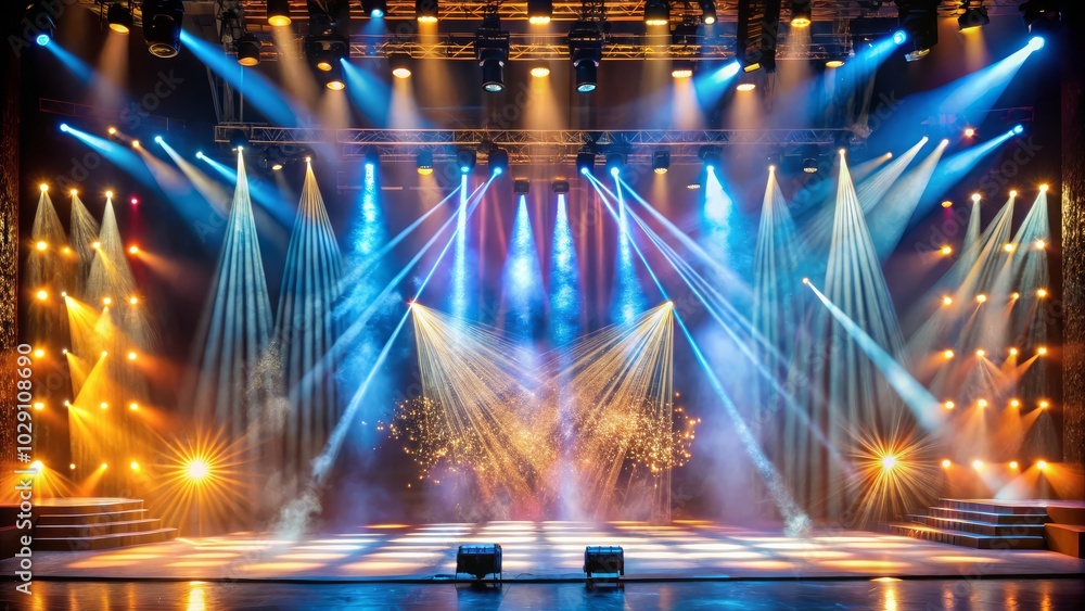 A captivating stage scene highlighted by colorful illumination and mist.