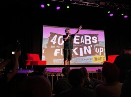 40 Years of Fuckin’ Up: Five Chapters of Humanity, Dysfunction, and Defiant Independence Fat Mike founder of NOFX at the world premiere of 40 Years of Fuckin Up at SXSW 2026