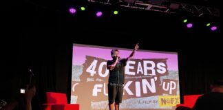 40 Years of Fuckin’ Up: Five Chapters of Humanity, Dysfunction, and Defiant Independence Fat Mike founder of NOFX at the world premiere of 40 Years of Fuckin Up at SXSW 2026