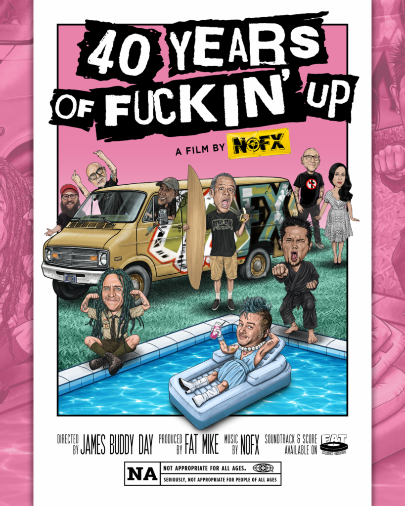 Official banner for NOFX documentary 40 Years of Fuckin Up premiered at SXSW 2026