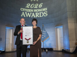Johnny Wactor is posthumously honored by the Congressional Medal of Honor Society Scarlett Wactor accepting the award on Johnny's behalf