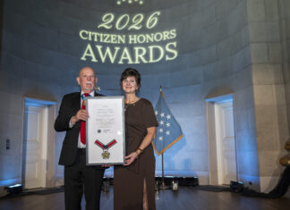 Johnny Wactor is posthumously honored by the Congressional Medal of Honor Society Scarlett Wactor accepting the award on Johnny's behalf