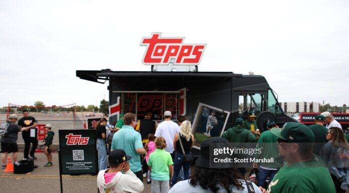 Why Topps Rip Night is a Must-Attend for Every Collector SACRAMENTO, CALIFORNIA - SEPTEMBER 28: Fans visit the Topps truck before a baseball game between the Athletics and the Kansas City Royals Sacramento, California. (Photo by Scott Marshall/Getty Images)
