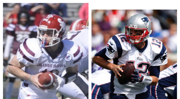 Craig Geoghan, ‘Finding Mr. Christmas’ Season 2 winner, would be a fitting choice to play Tom Brady someday Craig Geoghan and Tom Brady (side by side)