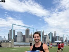 Ezra Moreland talks about being a part of the 2026 New York Film & Entertainment Soccer Tournament Ezra Moreland at NYFEST in Brooklyn