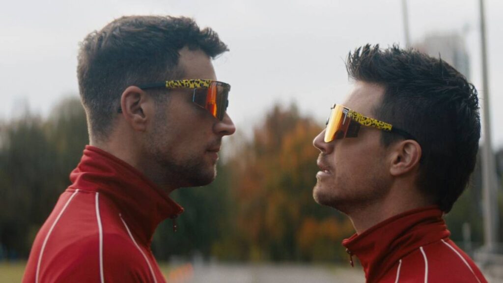Robbie Amell and Kevin Claydon in 'Racewalkers'